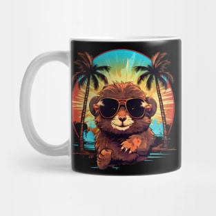 Retro Wave Brown Hamster Mug